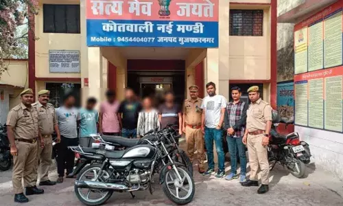 पिकअप चोरी करने वाले छह शातिर बदमाशों को पुलिस ने दबोचा
